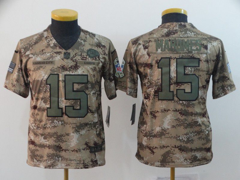 Youth Kansas City Chiefs #15 Mahomes Nike Camo Salute to Service Retired Player Limited NFL Jersey->youth nfl jersey->Youth Jersey